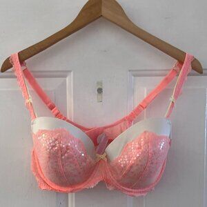 Victoria Secret Dream Angels Orange Demi-Lined Buste Underarm-Wire Bra 38D
